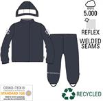 Blå regntøj til børn recycled